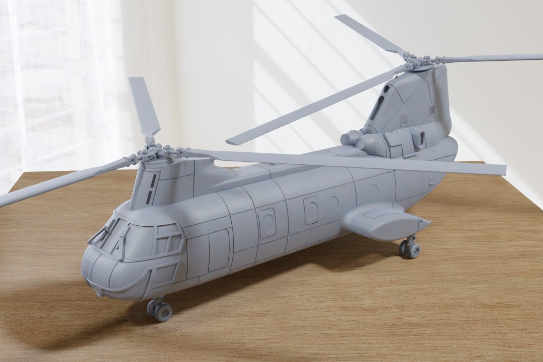 CH-46E Sea Knight: 3D Printed Miniature Helicopter - Wargaming