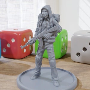 Slasher the Survivor Stalker - 3D Printed Minifigures for Post Apocalyptic Miniature Tabletop Games like Zona Alfa - Fallout Wasteland