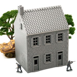 Normandy Row Cottage TS11 - French Town V4 - 3D-geprint miniatuur Wargaming-terrein: schaal van 28 mm / 20 mm / 15 mm