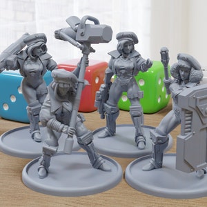 Beret Squad - 3D Printed Proxy Minifigures for Sci-fi Miniature Tabletop Games like Stargrave and Five Parsecs from Home