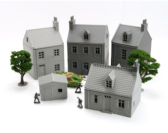 Destroyed or Intact - Normandy French Village Vol. 2 - WW2 Wargaming Terrain | 3D Printed Buildings