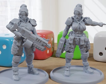 3D Printed Sci-Fi Minifigures: Universal Soldiers Proxy (28/32mm)