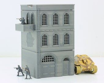 Edificio urbano árabe - Casa esquinera - Terreno para juegos de guerra de mesa - Juegos de miniaturas - Impresión 3D