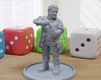 Tolliver Rot Water Barkeeper - Minifiguras proxy impressas em 3D para jogos de mesa em miniatura de ficção científica como Stargrave e Five Parsecs from Home