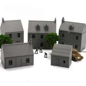 Normandy French Village Set (VOLUME 1) - Tabletop Wargaming WW2 Terrain | 15mm 20mm 28mm Miniature 3D Printed Model | Flames of War