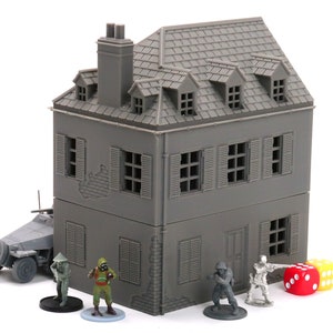French Row House DS T2 - Tabletop Wargaming WW2 Terrain | Miniature 3D Printed Model | Flames of War & Bolt Action
