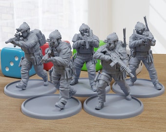 SCP MTF Squad – 3D-gedruckt – Maßstab 28 mm – Miniatur-Wargaming-Minifiguren – Tabletop-Wargames