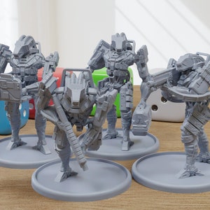 Nova Orbital Enforcer Squad - 3D Printed - Cyberpunk / Sci-Fi - Tabletop Miniature Wargaming - 28mm / 32mm Scale Minifigures