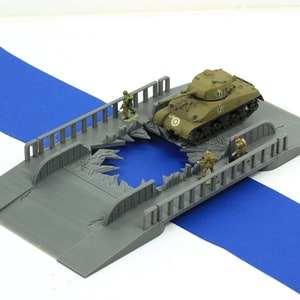 Flat Steel Bridge - Tabletop Wargaming WW2 Terrain Miniature | 15mm 20mm 28mm | 3D Printed Model