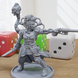 Cressida Bounty Hunter - 3D-geprinte proxy-minifiguren voor sci-fi miniatuurtafelspellen zoals Stargrave en Five Parsecs from Home