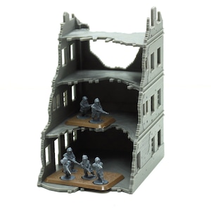 Stalingrad Ruined Apartments SRH MST1 - Tabletop Wargaming WW2 Terrain | Miniature 3D Printed Model | Flames of War & Bolt Action