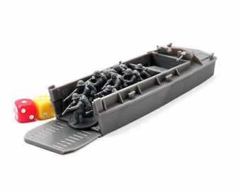 LCVP Higgins Infantry Landing Boat - 3D Resin Printed 28mm / 20mm / 15mm Miniature Tabletop Wargaming Combat Vehicle