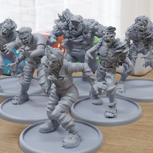 Infected Scum Zombies - 3D Printed Minifigures for Zombie Post Apocalyptic Miniature Tabletop Games TTRPG