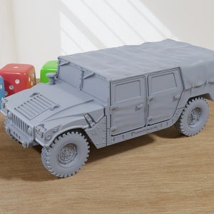 Transport de troupes HMMWV M998 - Véhicules de jeux de guerre modernes imprimés en résine 3D - Miniatures pour jeux de guerre sur table - TTRPG