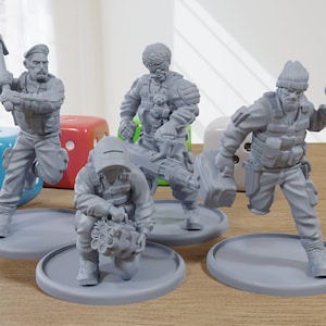 Wasteland Dwellers - 3D Printed Minifigures for Post Apocalyptic Miniature Tabletop Games like Zona Alfa - Fallout Wasteland