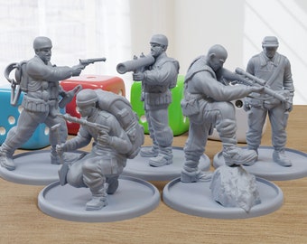 コマンド部隊ブラボー - テーブルトップRPG用現代/歴史的ウォーゲームミニチュア - 28mm/32mmスケールミニフィギュア