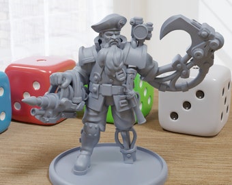 Sump Captain - 3D Printed Proxy Minifigures for Sci-fi Miniature Tabletop Games like Stargrave and Five Parsecs from Home