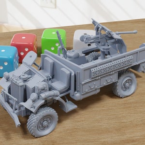 Destroyed Ford F-30 LRDG with Bofors 37mm - 3D Printed Miniature Wargaming Combat Vehicle - 28mm / 20mm / 15mm Scale