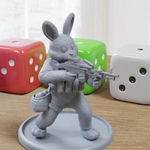 Battle Bunny - 28mm/32mm Scale 3D Printed Miniatures for Miniature Wargaming & Tabletop RPGs
