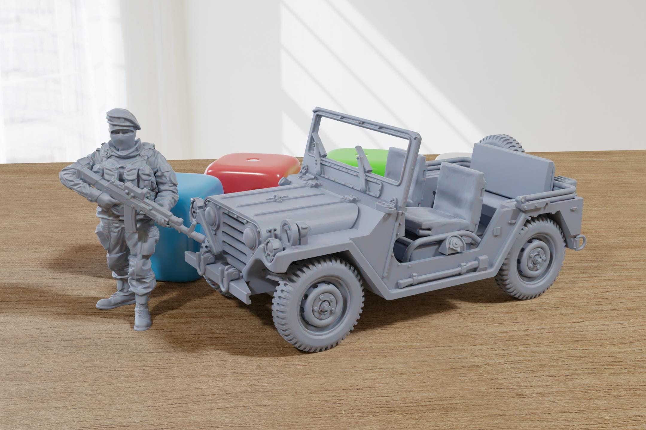M151 マット - アメリカ陸軍軽戦車 - 3Dプリントミニチュア卓上ウォー