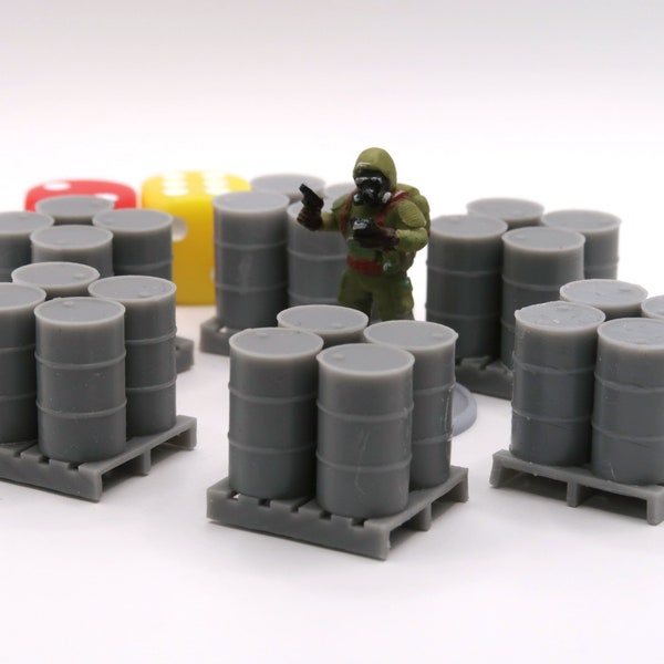 Barrels on Pallet - 28mm 3D Print Miniature Scatter Terrain for Tabletop Wargaming