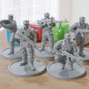 African Militants AK Squad - Five - Modern Wargaming Miniatures for Tabletop RPG - 28mm / 32mm Scale Minifigures