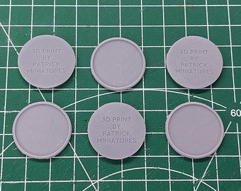 24pc set of thin 25mm Bases for Tabletop Wargaming Mini's - 3D Printed - Ideal for 28mm / 32mm Scale Miniatures