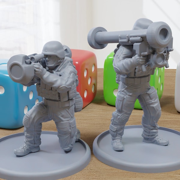 Ukranian SF Support Duo - 3D Printed Minifigures for Modern Tabletop Wargaming 28mm / 32mm Scale