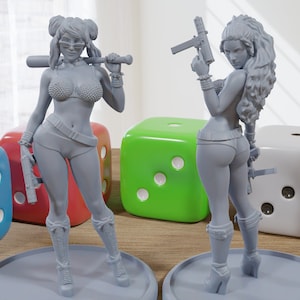 Wasteland Babes - 3D Printed Minifigures for Post Apocalyptic Miniature Tabletop Games like Zona Alfa - Fallout Wasteland