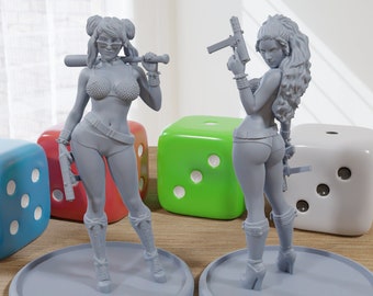 Wasteland Babes - 3D Printed Minifigures for Post Apocalyptic Miniature Tabletop Games like Zona Alfa - Fallout Wasteland