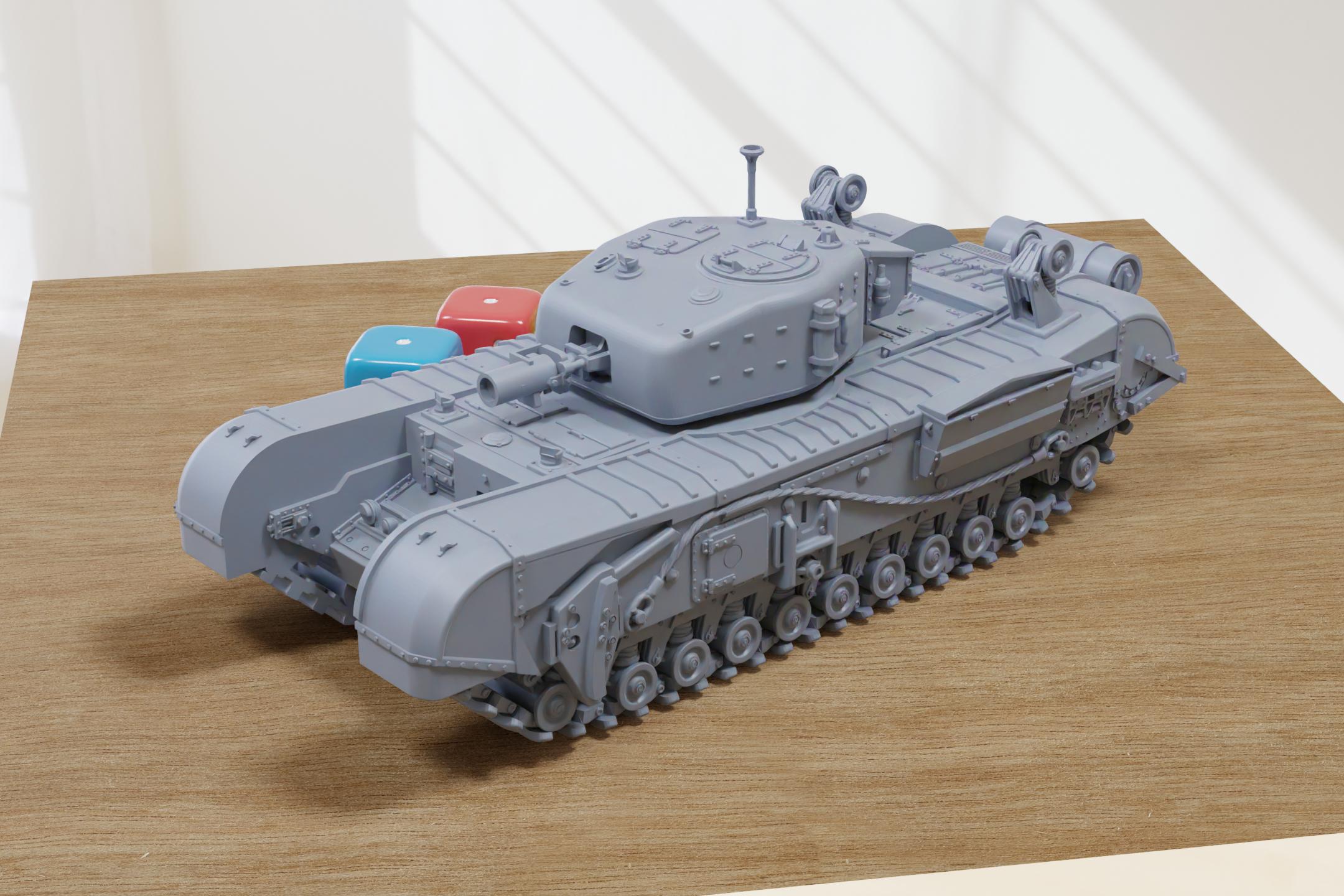 British Churchill AVRE Stampa 3D 15 Mm (1/100) | WW2 Flames Of War