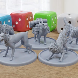 Dogs Gang - 3D Printed Minifigures for Zombie Post Apocalyptic Miniature Tabletop Games TTRPG