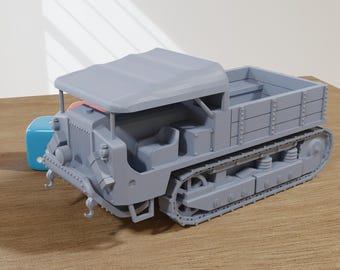 Schneider CD-artillerietractor (Frankrijk) WW1-tank - 3D-geprint miniatuur wargaming-gevechtsvoertuig - schaal 28 mm / 20 mm / 15 mm
