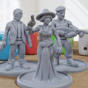 Cult Classic Gangsters - 3D Printed Minifigures for Zombie Post Apocalyptic Miniature Tabletop Games TTRPG
