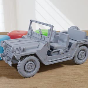 M151 Mutt - US Army  Light Utility Vehicle - 3D Printed Miniature Tabletop Wargaming Combat Vehicle 28mm / 15mm  Scale