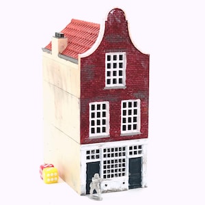 Dutch Canalhouse Delft Klokgevel T3 - 3D Printed Miniature Wargaming Terrain 28mm / 20mm / 15mm Scale