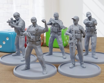 Law Enforcement Unit - 3D Printed Minifigures for Modern Tabletop Wargaming 28mm / 32mm Scale