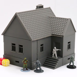 Pools dorpshuis SS-T1 - tafelblad Wargaming WO II-terrein | Miniatuur 3D-geprint model | Flames of War - Zona Alfa
