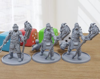 Protein Butchers - 3D Printed Proxy Minifigures for Sci-fi Miniature Tabletop Games like Stargrave and Five Parsecs from Home