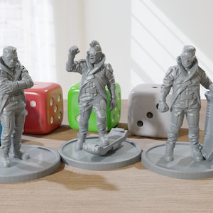 Three Male Civilians - 3D Printed Mini&#39;s - Cyberpunk / Sci-Fi - Tabletop Miniature Wargaming - 28mm / 32mm Scale Minifigures