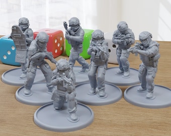 Fuerzas Especiales Francesas - Miniaturas Modernas para Juegos de Guerra y RPG de Mesa - Minifiguras a Escala 28 mm / 32 mm