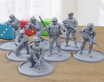 Fuerzas de Mantenimiento de la Paz de la ONU (FN FAL) - Minifiguras impresas en 3D para juegos de guerra - Escala de 28 mm / 32 mm
