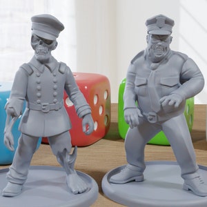 Public Servant Zombies - 3D Printed Minifigures for Zombie Post Apocalyptic Miniature Tabletop Games TTRPG