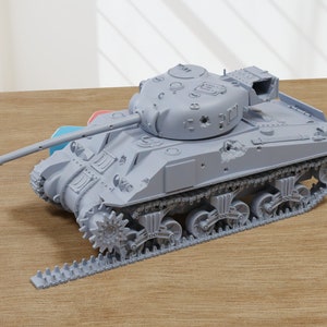 Destroyed Sherman Firefly VC - 3D Gedrucktes Miniatur Kampffahrzeug - 28 mm / 20 mm / 15 mm Maßstab