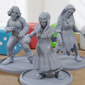 Ugly Zombies - 3D Printed Minifigures for Zombie Post Apocalyptic Miniature Tabletop Games TTRPG