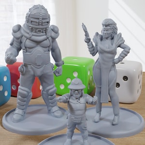 Auntie and the Thunderdome Gang - 3D Printed Minifigures for Post Apocalyptic Miniature Tabletop Games like Zona Alfa - Fallout Wasteland