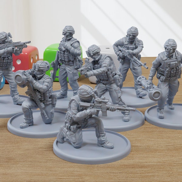 Modern British Army Spec - 3D Printed Miniature Wargames Minifigures  - 28mm / 32mm Scale
