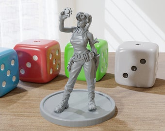 Mechanic Girl - Post-Apocalyptical Miniatures for Zona Alfa - Fallout Wasteland - Tabletop RPG - 20mm / 28mm / 32mm Scale Minifigure