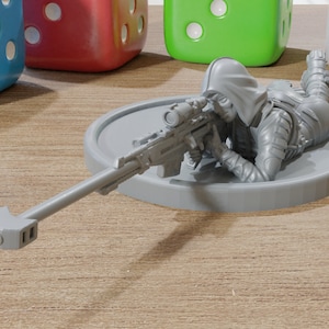 Female Stalker Sniper - 28mm / 32mm - Post-Apocalyptical Miniature for Zona Alfa - Fallout Wasteland - Tabletop RPG Minifigures