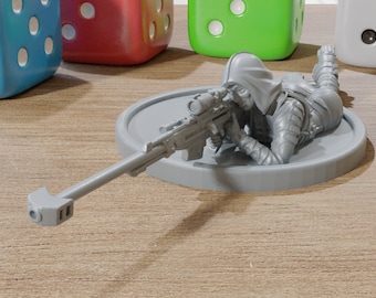 Female Stalker Sniper - 28mm / 32mm - Post-Apocalyptical Miniature for Zona Alfa - Fallout Wasteland - Tabletop RPG Minifigures
